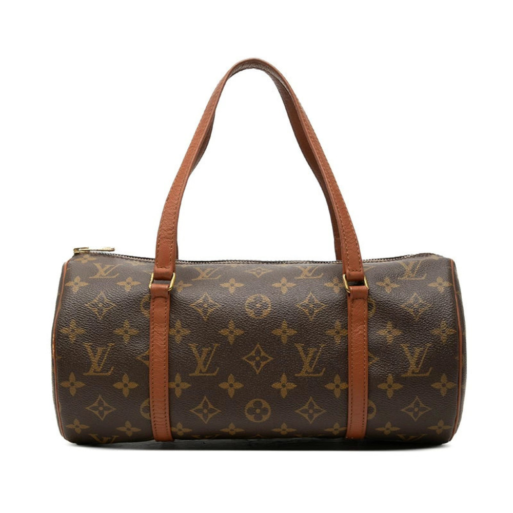 Louis Vuitton Monogram Papillon Top Handle Bag Leather Brown